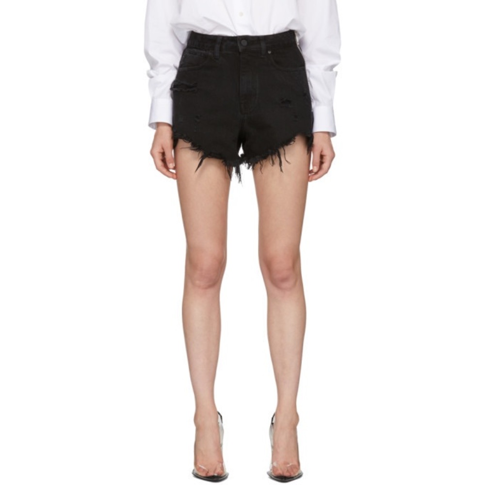 Alexander Wang Bite Side Zip shorts 25 black washed